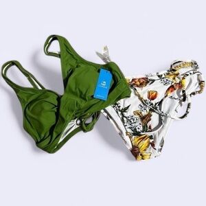 CUPSHE Green Floral 2-Piece Bathing Suit